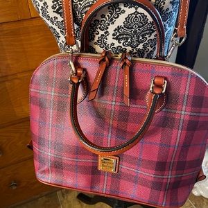 Dooney & Bourke cranberry satchel, EUC, pristine inside and out.